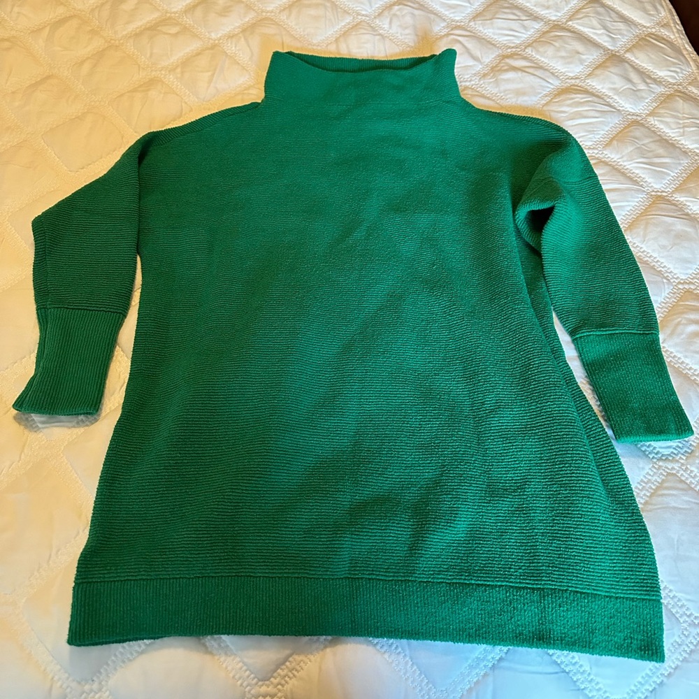 Free People Ottoman Slouchy Tunic Sweater- tennis green